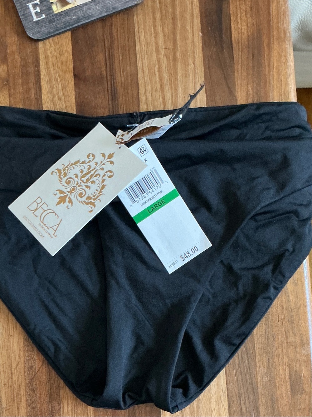 BECCA hipsterBlack Bikini Bottoms with Tags